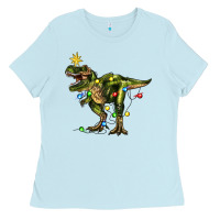 Baby Blue tree rex christmas Ladies Tee - Zillion Design Studio