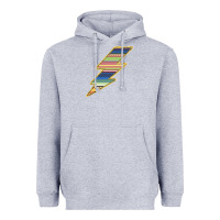 Heather Grey Yellow Aztec Patterned Lightning Heavyweight Hoodie - Bettercallsaul