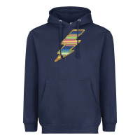 Navy Yellow Aztec Patterned Lightning Heavyweight Hoodie - Bettercallsaul