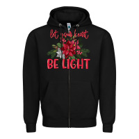 Black Let your heart be light Zipper Hoodie - MaliasSmallBusiness