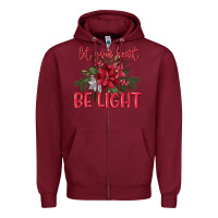 Burgundy Let your heart be light Zipper Hoodie - MaliasSmallBusiness