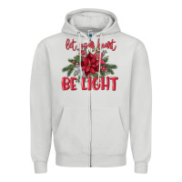 Dove Grey Let your heart be light Zipper Hoodie - MaliasSmallBusiness
