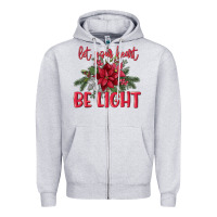 Heather Grey Let your heart be light Zipper Hoodie - MaliasSmallBusiness
