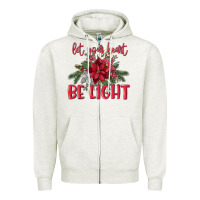 Oatmeal Heather Let your heart be light Zipper Hoodie - MaliasSmallBusiness