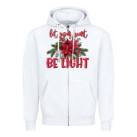 White Let your heart be light Zipper Hoodie - MaliasSmallBusiness