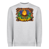 Heather Grey life is better around the campfire Heavyweight Sweatshirt - BarkalooDesign