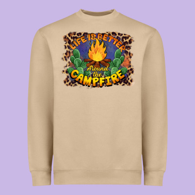 Life Is Better Around The Campfire Heavyweight Sweatshirt Designed By Barkaloodesign