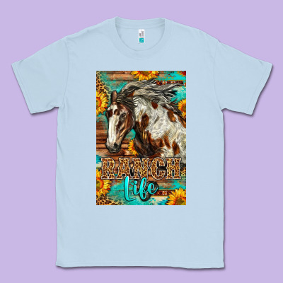 Western Ranch Life Mustang Horse Classic Tee Designed By Lillyallendesigns