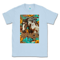 Dusty Blue Western Ranch Life Mustang Horse Classic Tee - LillyAllenDesigns