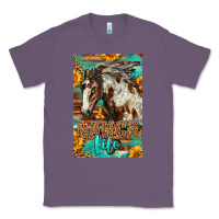 Lavender Western Ranch Life Mustang Horse Classic Tee - LillyAllenDesigns