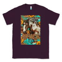 Plum Western Ranch Life Mustang Horse Classic Tee - LillyAllenDesigns