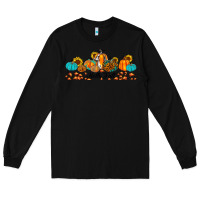 Black hello fall pumpkin sunflower Long Sleeve Tee - JahusDesignShop