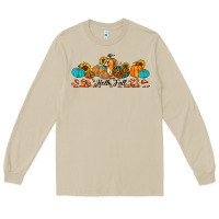 Mushroom hello fall pumpkin sunflower Long Sleeve Tee - JahusDesignShop