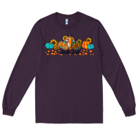 Plum hello fall pumpkin sunflower Long Sleeve Tee - JahusDesignShop