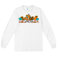 White hello fall pumpkin sunflower Long Sleeve Tee - JahusDesignShop