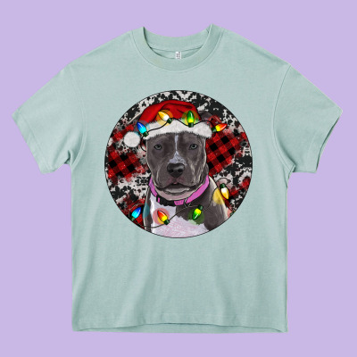 Pitbull And Buffalo Plaid Heavy Core Tee Designed By Ranaportraitstore