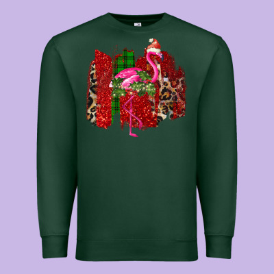 Christmas Flamingo Premium Sweatshirt Designed By Bettercallsaul