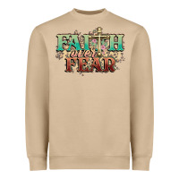 Mushroom faith over fear cross Heavyweight Sweatshirt - NancyCooperArtShop