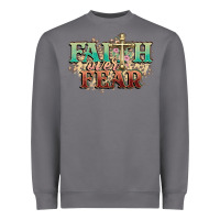 Storm faith over fear cross Heavyweight Sweatshirt - NancyCooperArtShop