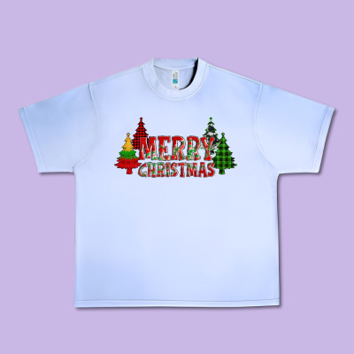Merry Christmas Glitter Plaid Trees Urban Heavy Tee Designed By Adodesignshop