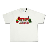 Pistachio merry christmas glitter plaid trees Urban Heavy Tee - AdoDesignShop