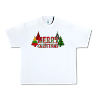 White merry christmas glitter plaid trees Urban Heavy Tee - AdoDesignShop