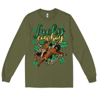 Army Green lucky cowboy Long Sleeve Tee - MaliasSmallBusiness