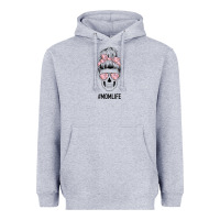 Heather Grey Pink Flower Mom Skull Heavyweight Hoodie - Bettercallsaul