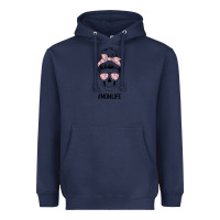 Navy Pink Flower Mom Skull Heavyweight Hoodie - Bettercallsaul