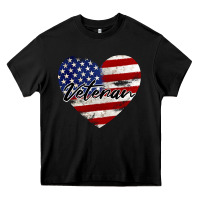 Black veteran heart american flag Heavy Core Tee - BarkalooDesign