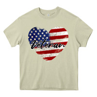 Mossy veteran heart american flag Heavy Core Tee - BarkalooDesign