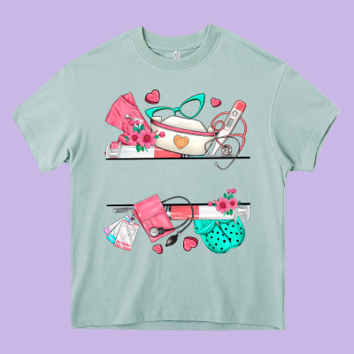 Custom Name Nurse Heavy Core Tee Designed By Texasbilliewilder