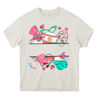 Cream custom name nurse Heavy Core Tee - texasbilliewilder