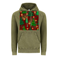 Vintage Olive christmas trees seamless pattern Vintage Hoodie - BundleAndBundleShop