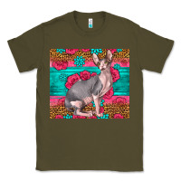 Army Green Pink Glitter And Roses Sphynx Cat Classic Tee - LillyAllenDesigns