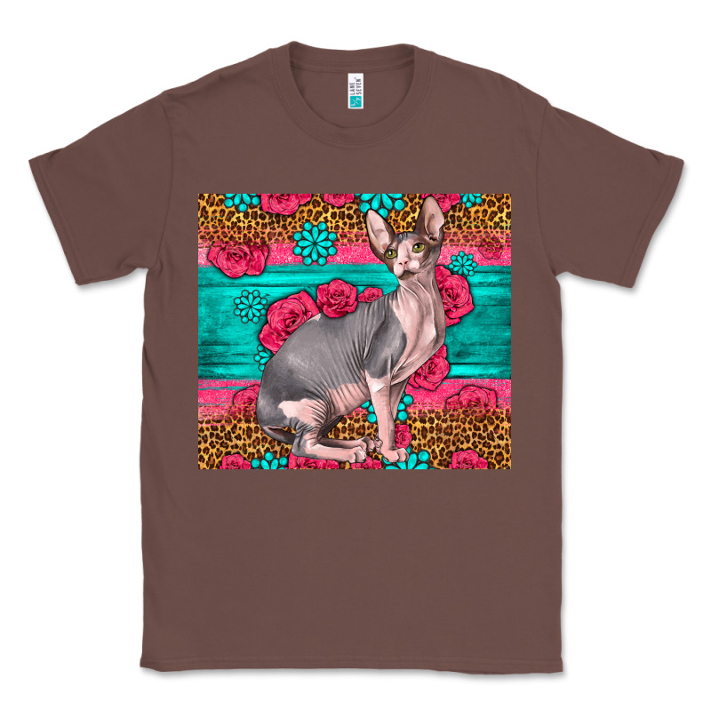 Pink Glitter And Roses Sphynx Cat Classic Tee by LillyAllenDesigns | Teevron