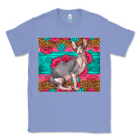 Colony Blue Pink Glitter And Roses Sphynx Cat Classic Tee - LillyAllenDesigns
