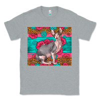 Heather Grey Pink Glitter And Roses Sphynx Cat Classic Tee - LillyAllenDesigns