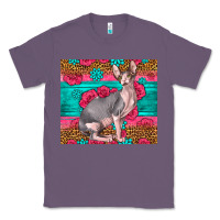 Lavender Pink Glitter And Roses Sphynx Cat Classic Tee - LillyAllenDesigns