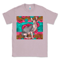 Lilac Pink Glitter And Roses Sphynx Cat Classic Tee - LillyAllenDesigns