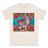Natural Pink Glitter And Roses Sphynx Cat Classic Tee - LillyAllenDesigns