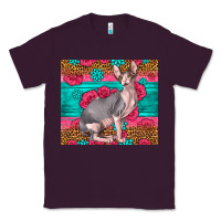 Plum Pink Glitter And Roses Sphynx Cat Classic Tee - LillyAllenDesigns