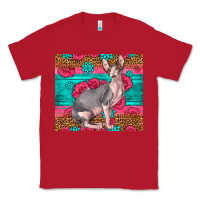 Red Pink Glitter And Roses Sphynx Cat Classic Tee - LillyAllenDesigns