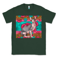 Sports Green Pink Glitter And Roses Sphynx Cat Classic Tee - LillyAllenDesigns