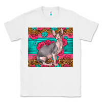 White Pink Glitter And Roses Sphynx Cat Classic Tee - LillyAllenDesigns