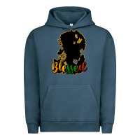 Pigment Midnight Navy Blessed black history Urban Hoodie - HowdyJamesFarm