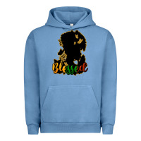 Pigment Pebble Blue Blessed black history Urban Hoodie - HowdyJamesFarm