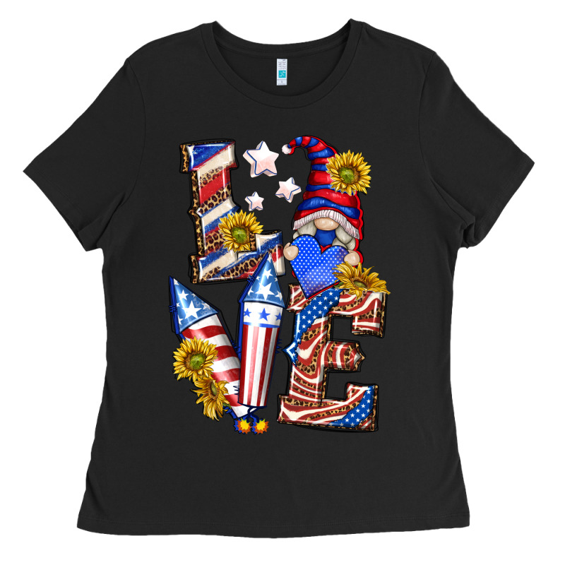 Love 4th Of July With Gnome Ladies Tee by texasbilliewilder | Teevron