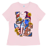Bubblegum Pink love 4th of july with gnome Ladies Tee - texasbilliewilder