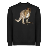 Black Hand Drawn Wallaby Animal Heavyweight Sweatshirt - LillyAllenDesigns